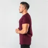 Camisetas masculinas Camisa de cor sólida masculina Treinamento de verão esportes de camiseta curta Camiseta de camiseta solta e confortável