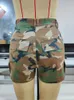 Kvinnors shorts Hip Hop Women's Camouflage Print Biker Short Streetwear High midja