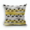 Pillow Yellow Color Pillowcase Geometric Cover Cotton Linen Covers For Home Chair Seat Car Decorative