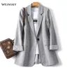 Costumes pour femmes Blazers Mode Affaires Plaid Costumes Femmes Travail Bureau Dames À Manches Longues Printemps Casual Blazer 230306