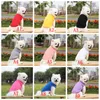 SUBlimação em branco Roupos Diy Cotton Apparel White Volta em branco Camisas de estimação Camiseta de cor sólida Para cães pequenos gato gato azul azul amarelo xl