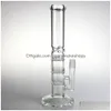 Sigara Boruları Kalın Geri Dönüştürücü Heady Cam Bong Su 10.5 inç 3 petek filtresi Filtre Yağ Donanları 18mm Erkek Beher Bongs Damla Teslimat Dhepx