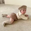 衣類セットネイビースタイルの幼児の女の子の服セット