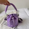 Trendy Brand Designer VELOUR Bucket Shoulder Crossbody Bags Women Handbags and Purse 2023 New Lady's Messenger Bags