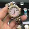 brandneu mit OriginalverpackungLuxus-Modeuhren 18 Karat Gelbgold mit Diamant-Zifferblatt und Lünette 2813-Uhr Automatische Damenuhr-Armbanduhr