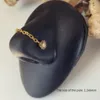 Ушная манжета Леосокс 16G Золотые носовые кольца из нержавеющей стали двойной цепной ювелирные украшения пирсинг модный подарок 230303