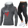 Menina de pilotos de tracksuits da primavera Autumn Casual Pullover Abarth Printing Suits Algodão Capuz de alta qualidade Troushers 2Pia Conjunto 230306