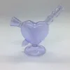 Colorful Purple Pink Pyrex Thick Glass Pipes Bubbler Filter Love Heart Swords Dry Herb Tobacco Preroll Rolling Cigarette Cigar Holder Waterpipe Bong Smoking Tube