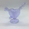 Purple Pink Pyrex Толстая стеклянные трубы Bubbler Filter Portable Love Heart Мечи сухой трава табак -преролл -перевертка