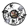 Horloges murales Goldfish Art Clock Minimal Home Decor Design moderne Record Nursery Aquarium Montre décorative