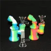 Rökande rör silikon bong vatten rör vattenpipa kisel olje riggar mini bubbler bongs vattenpipa gratis glas skål nektar dabber verktyg dab rigg