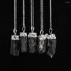 Hanger kettingen goud zilver gedompeld onregelmatige rauwe genezing zwart toermalijn stenen kristal natuurlijke chakra