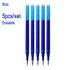 Gelpennor 07mm 05mm Erasable Pen Refill Slide Press Washable Handle Blue Black 8 Color Ink Stationery Rods Dractable Erasable Gel Pennor J230306