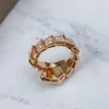 Snake Head Series Designer Ring for Woman Diamond Gemstone Gold Plated Highest Counter Quality Exquisite Gift med Box 049