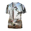 T-shirts pour hommes Jumeast 3D Duck Hunting Camouflage Chemise imprimée pour hommes Surdimensionné Unisexe Baggy Casual T-shirts Street Wear Vêtements T-shirty