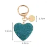 Keychains Creative 6 Colors Full Rhinestone Heart Key Chains Couple Car Keychain Women Handbag Pendant Keyring Jewelry Gifts