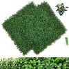 Fleurs décoratives 50cm 25cm Artificielle 4 couches Panneau D'herbe DIY Greeny Plant Privay Mur Taille Uv Protection Pare-Soleil Couverture 3D Mariage