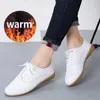 Dress Shoes Winter Women Casual Genuine Leather Slipon Flats Ladies Designer Sneakers Add Cotton To Keep Warm Women's Moccasins 2023 230307