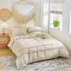 Bedding Sets Beige Tassel Set Ivory Duvet Cover Light Grey Tufted Fringe Shabby Chic Dropshipers