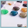 Stone 25Mm Love Heart Natural Crystal Craft Ornaments Quartz Healing Crystals Energy Reiki Gem Living Room Decoration Drop Delivery J Dhmzo