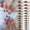 FALSE NAILS 24st nagel Tips Full Cover Tri-Color Mix Press On Long Fake French Almond