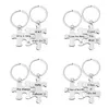 Keychains Cute Anime Keychain Stainless Steel Couple Puzzle Pendant Ornaments Metal Accesorios Valentine's Day Gift
