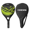Tennis Rackets CAMEWIN4013 Padel Beach Tennis Racket Professional Tennis Carbon Fiber Soft EVA Face Tennis Paddle Racquet Racket with Bag Cover 230307