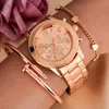 Orologi da polso Orologio da polso di lusso Set Moda Donna Abito da polso Orologi al quarzo casual Relógios Femininos Regalo per donna Fidanzata He