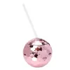 Unique Disco Ball Cups Flash Cocktail Cup Nightclub Bar Party Flashlight Straw Wine Glass Drinking Syrup Tea Bottle RRA