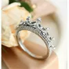 Anneaux De Mariage Partie Couronne Taille 5-10 Femmes 925 Argent Magnifique Zircone Bijoux Bague Coréenne Sertie De Diamants