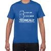 Heren t-shirts Technisch gezien is het glas volledig vol wetenschap sarcasme grappig shirt heren katoen grafische nieuwigheid humor zomer t-shirt doek