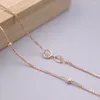 Chains Au750 Pure 18K Rose Gold Necklace 2.5mmW Beads Wheat Chain Link 17.7"L