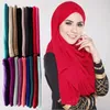 Vêtements Ethniques 21 Couleurs Solide Couleur Écharpe Femmes Musulmanes Hijab Foulard Long Maxi Châle Wrap Écharpes Étoles Islamiques 180 85Cm Ramadan Hijabs