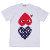 Designer TEE Men's T-Shirts CDG Com Des Garcons Little Red Hearts Mens PLAY T-Shirt Tee White Size XL