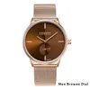 Wristwatches Women Watches Quartz Top Fashion Bracelet Watch Couple Rose Gold Stainless Steel Mesh Belt