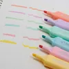 Highlighters 6pcsSet Cute Highlighter Macarons Marker Pen Soft Brush Marker Liner for Drawing Paint Art School Office Stationery Supplies J230302