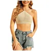 Débardeurs pour femmes Beauty Back Ice Soie Halter Cropped Tube Top Streetwear Femme Camis Rembourré Bralette Sous-Vêtements Sans Manches Pleine Coupe Soutien-Gorge Réservoir