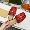 Sandalias de diseñador Dupe AAAAA Doble G Mules Zapatillas Cuero Tacones altos Sandalias Mujer Tejido Zapatilla Bordada Piel de oveja Sandalia Zapatos de vestir