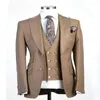 Men's Suits Men 3-Piece Suit Lapel Double Breasted Slim Fit Business For Groom Man Wedding Banquet No Tie(Blazer Vest Pants)