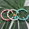 Charm Bracelets Potosala 3Pcs/set Multicolor Polymer Clay Bracelet Ladies Beach Wind Handmade Tassel Suit Opening Shell