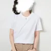 Topy biała koszulka damska bawełniana bawełniana bawełniana szczupła szczupła montowanie czystej białej koszulki nieprzezroczysty solidny podstawowy top z podkładem