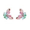 Stud Earrings Factory Sells Style Design Beautiful Luxury Shiny Crystal High-Quality Butterfly Shaped Women's Accessories Party