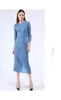 Arbetsklänningar som säljer Miyake Fold Fashion Word Three Quarter V-hal T-shirts Solid lång kjol Tvådelad kostym i lager