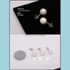 Ohrstecker S925 Silber vergoldet 6mm 8mm 10mm Nachahmung Perlenkugel Ohrringe Damen Modeschmuck Party Ed029 Drop Lieferung Dhwp7