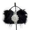 Real Autruch Feathers Hands Hands Hands Women's Pouch's Pouch Purse Diamond Women Bags Sac à emploi de fête du soir