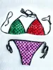 23 مصمم بيكيني لباس سباحة مثير ملابس السباحة السيدات عارية الذراعين مقسمة رسالة متعدد الألوان الصيف الوقت الشاطئ لباس سباحة ملابس السباحة الرياح S / XL