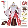 Costumi anime Genshin Impact yae miko guuji yae cosplay come kawaii cos wigs scarpe giochi abiti abiti abiti da abbigliamento di Halloween arriva per le donne Z0301