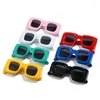 Sunglasses Candy Color Cute Thick Square Women Men Trendy Inflated Hip Hop Frame Y2K Glasses Funny Shades UV400