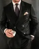 Ternos masculinos Blazers Black Stripe Men Suits Blazer duplo Blazer mais recente casaco Pant Designs Slim Fit 2piece Tuxedos Custom Made Groom Prom Ternos 230307