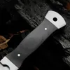 1st H9401 Survival Straight Knife 9Cr18Mov Satin Blade Full Tang Ebony Handle Outdoor Camping Hunting Fishing Fixed Blade Knives With Leather Mante